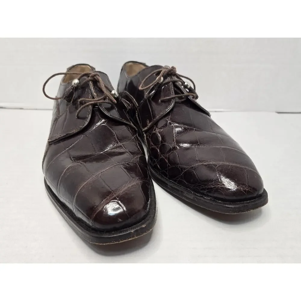 Traversi genuine luxury alligator LM14 Oxford loafers size 10 leather bottoms